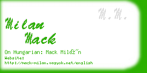 milan mack business card
